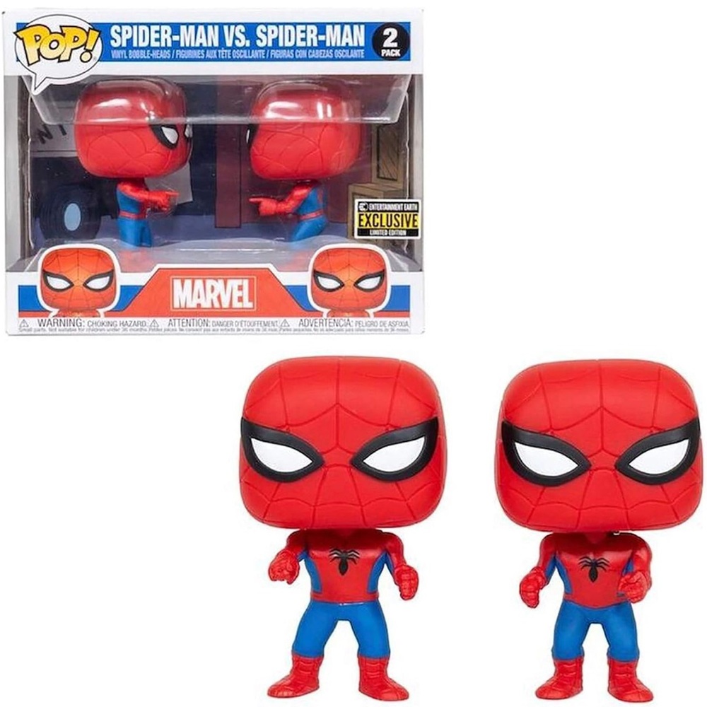 Marvel Spider-Man vs. Spider-Man Pop! Vinyl Figures - Red and Blue